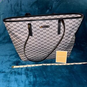 Michael Kors large grey tote purse / bag